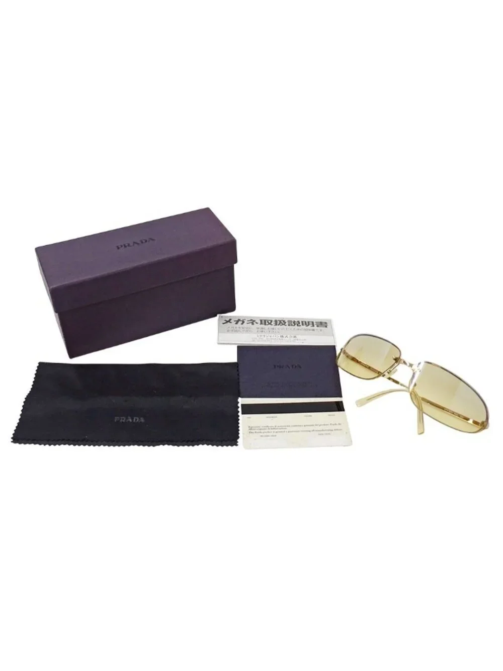 Prada Sunglasses Gold Beige Summer Cool Eyewear